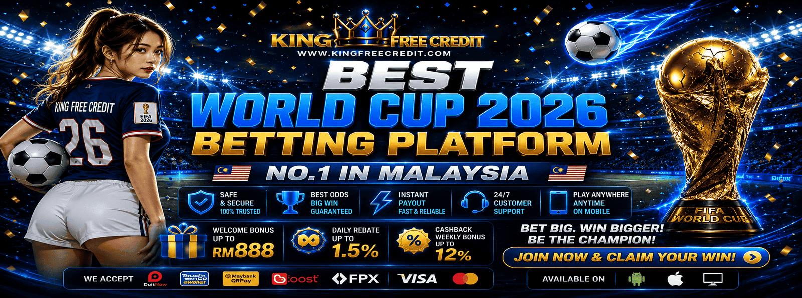 KingFreeCredit Best World Cup 2026 Betting Platform