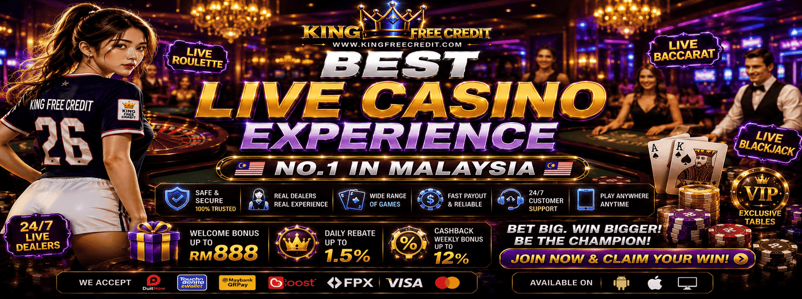 KingFreeCredit Trusted Live Casino